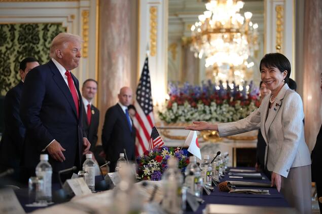 Prime Minister Sanae Takaichi meeting President Donald Trump in New York during United Nations week