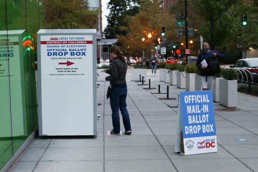 Secure election ballot drop box representing early and mail voting in the 2026 midterm turnout campaign