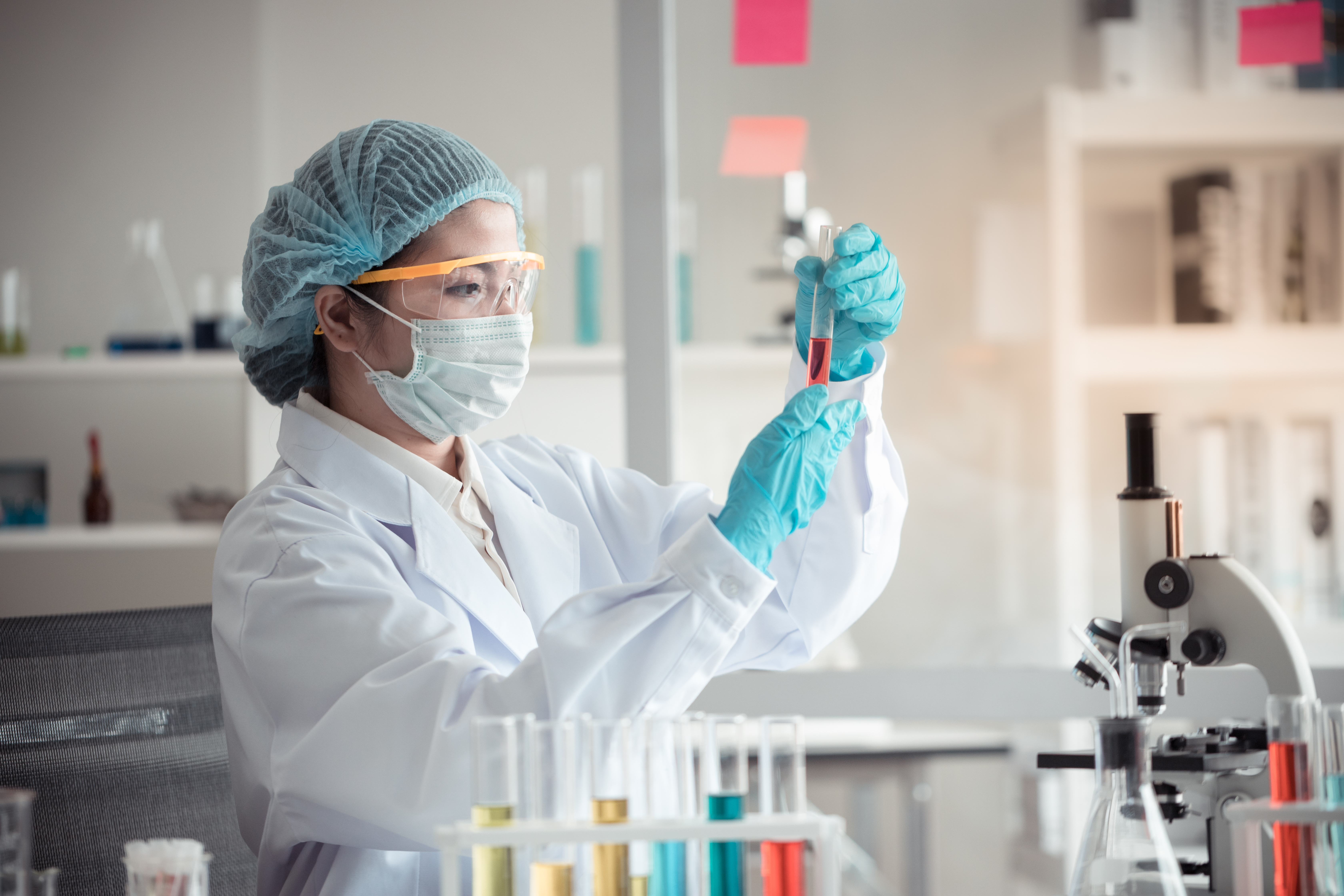 Laboratory test tubes for pathogen testing related to Russia WHO plague notification rules