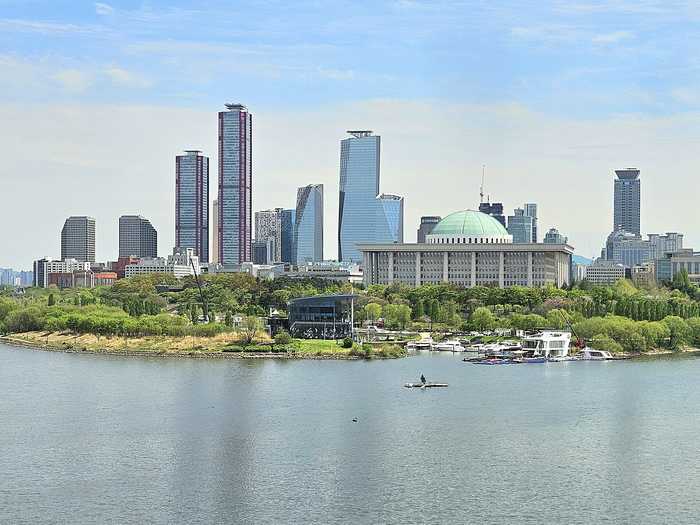 Yeouido financial district in Seoul, South Korea, home to the country's major commercial banks — South Korea bank cyberattack