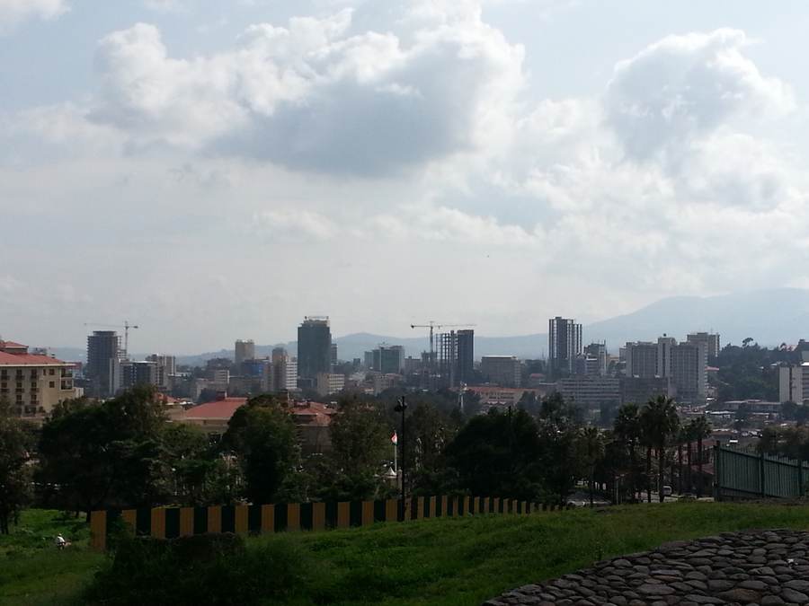 Addis Ababa's skyline, where overnight explosions were heard on October 2, 2026 as a rebel alliance claimed drone strikes on the Ethiopian capital