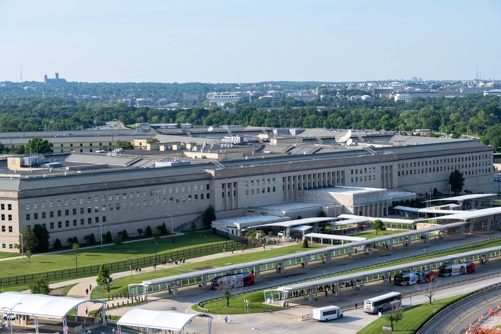 Aerial view of the Pentagon in Arlington, Virginia