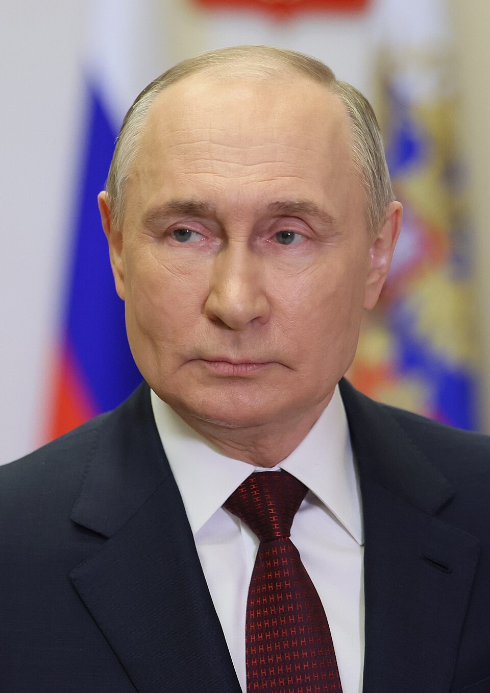 Russian President Vladimir Putin during a video address in Moscow in March 2024