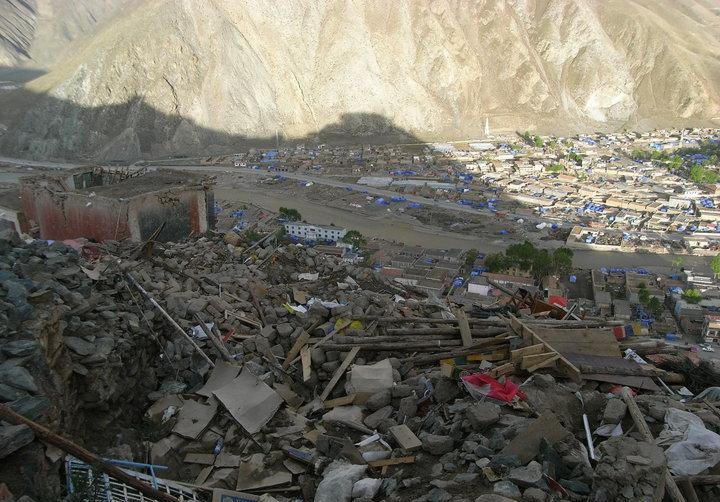 Why does Tibet have earthquakes — damage at Gyegu monastery after the 2010 Yushu earthquake, file photo