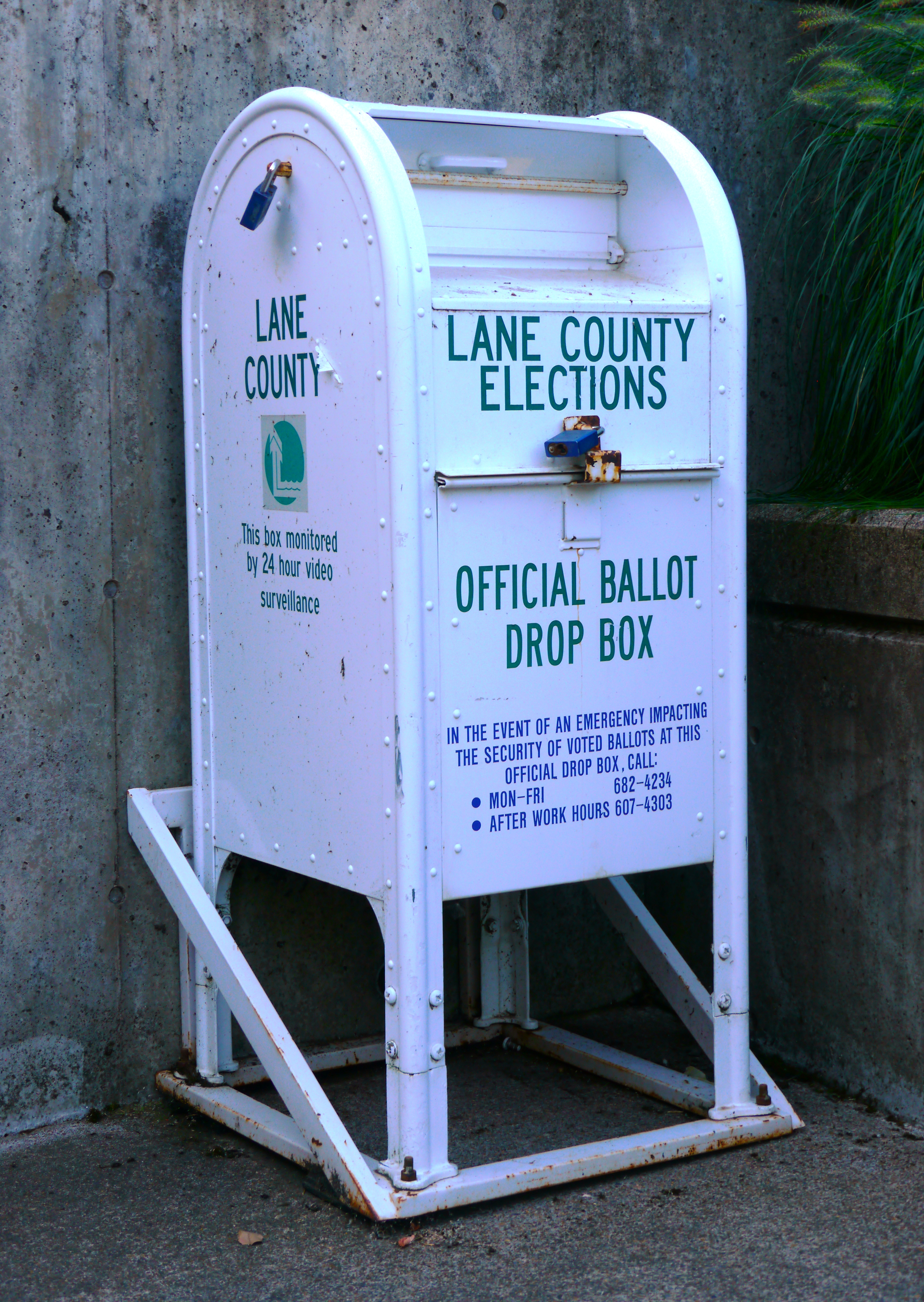 Official ballot drop box used for mail-in voting in US elections