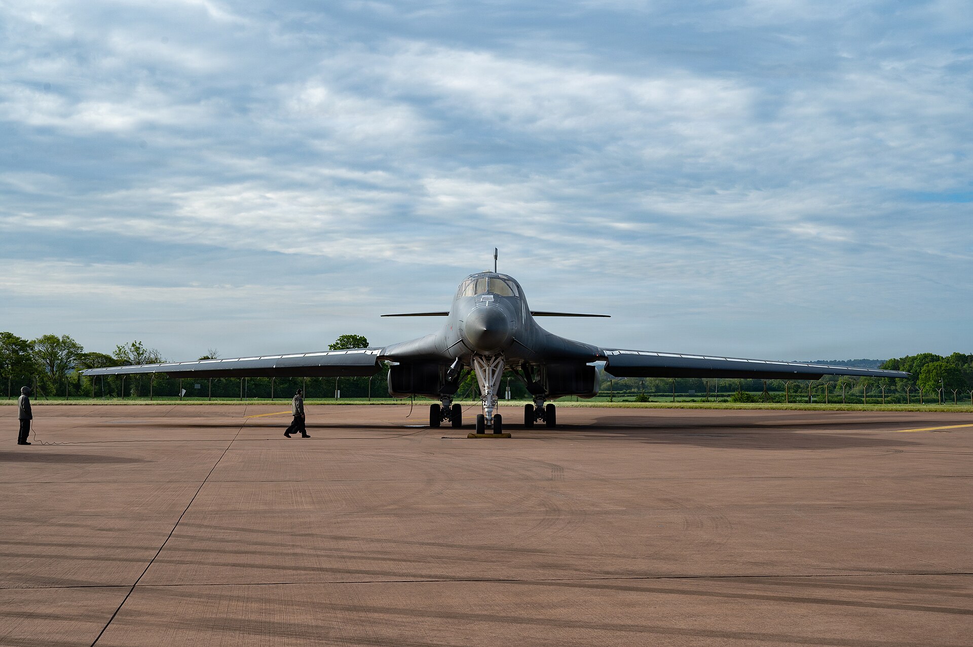 A US Air Force B-1B Lancer bomber on the ramp during preflight checks — file photo for the US bombers Venezuela October 2026 story