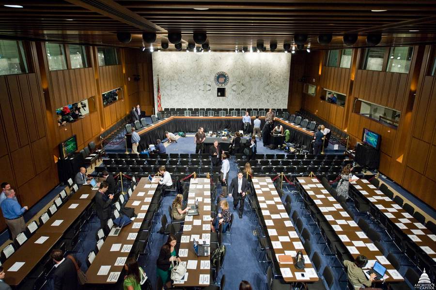 The Senate hearing room in the Hart Senate Office Building, where the Judiciary Committee questioned Jack Smith on September 29, 2026