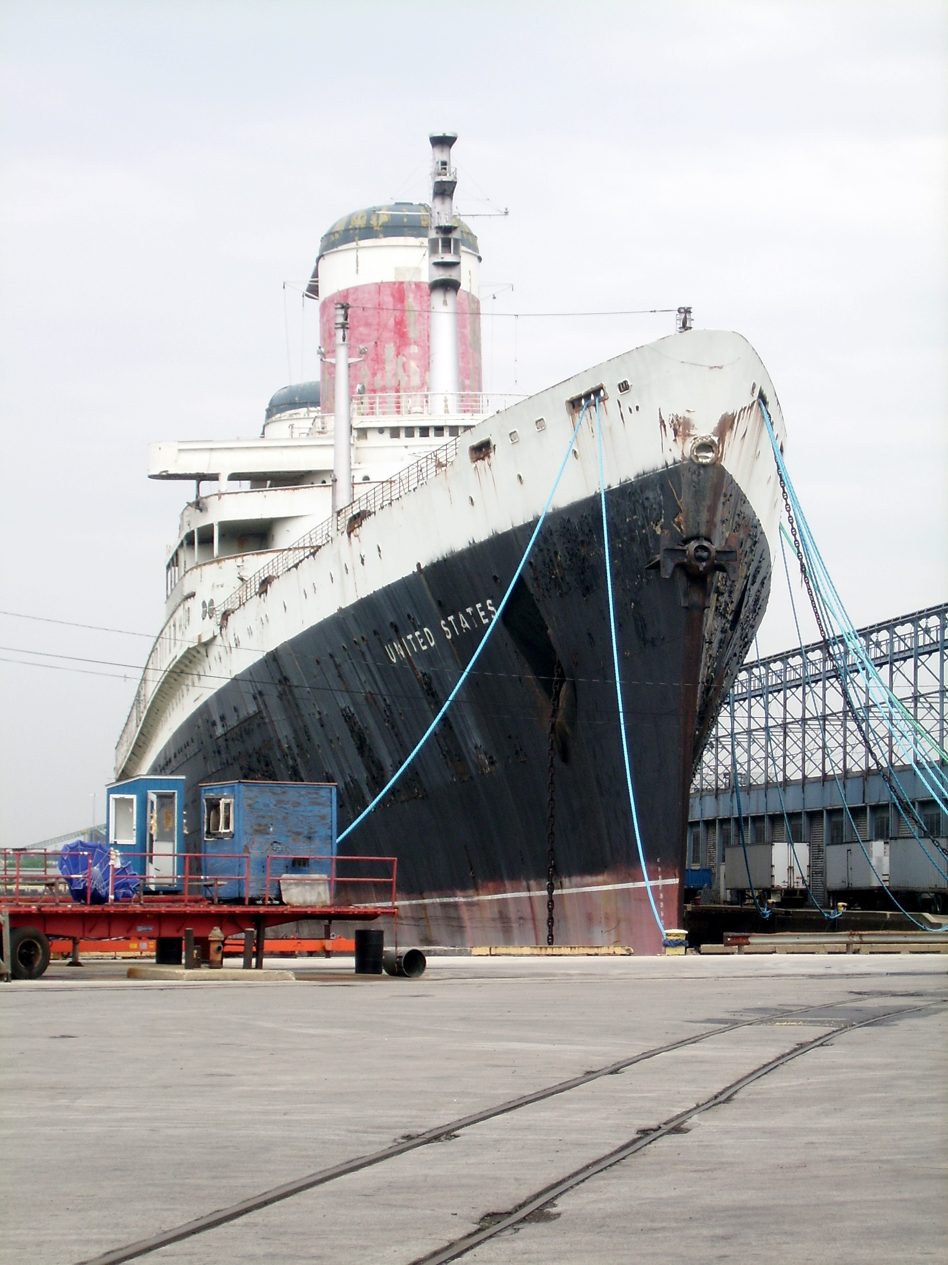 The bow of the SS United States