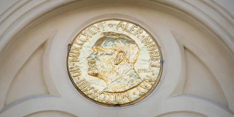 Nobel medal displayed at the Nobel Peace Center in Oslo after the 2026 prize announcement
