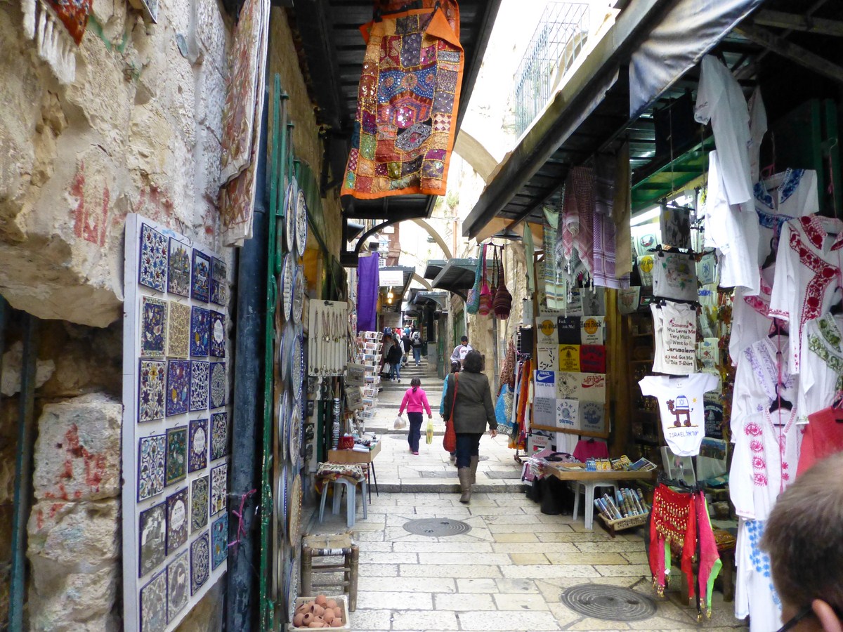 Jerusalem Muslim Quarter market street Old City