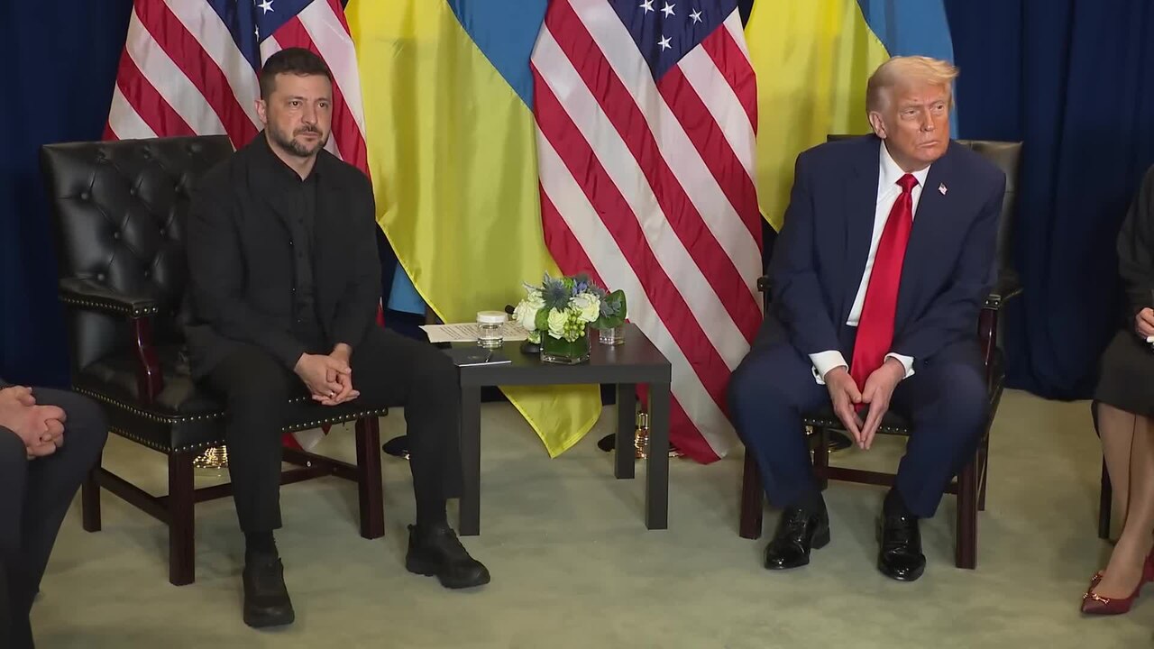 Volodymyr Zelenskyy and Donald Trump seated for bilateral talks during United Nations week