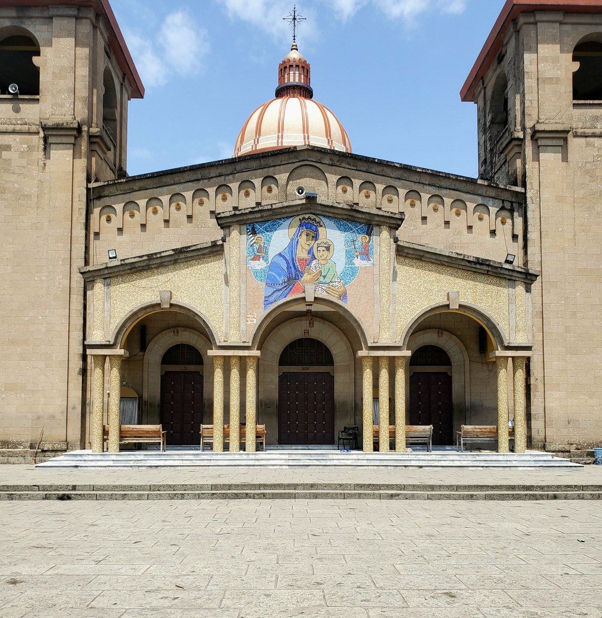 Kidist Mariam Ethiopian Orthodox Tewahedo Church in Adama, Oromia, with its Madonna and child mosaic, as Ethiopia Orthodox Christians killed in Arsi attacks are mourned