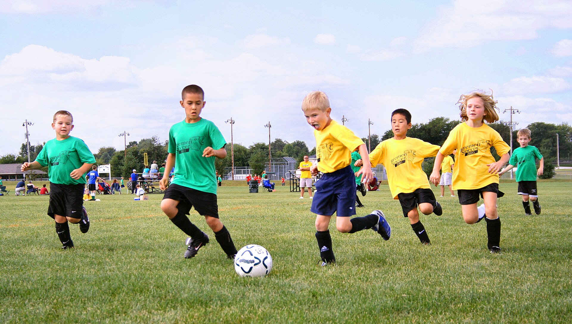 Children playing in a youth soccer game — file photo of the kind of Saturday league play under way at Stryker Sports Complex in Wichita