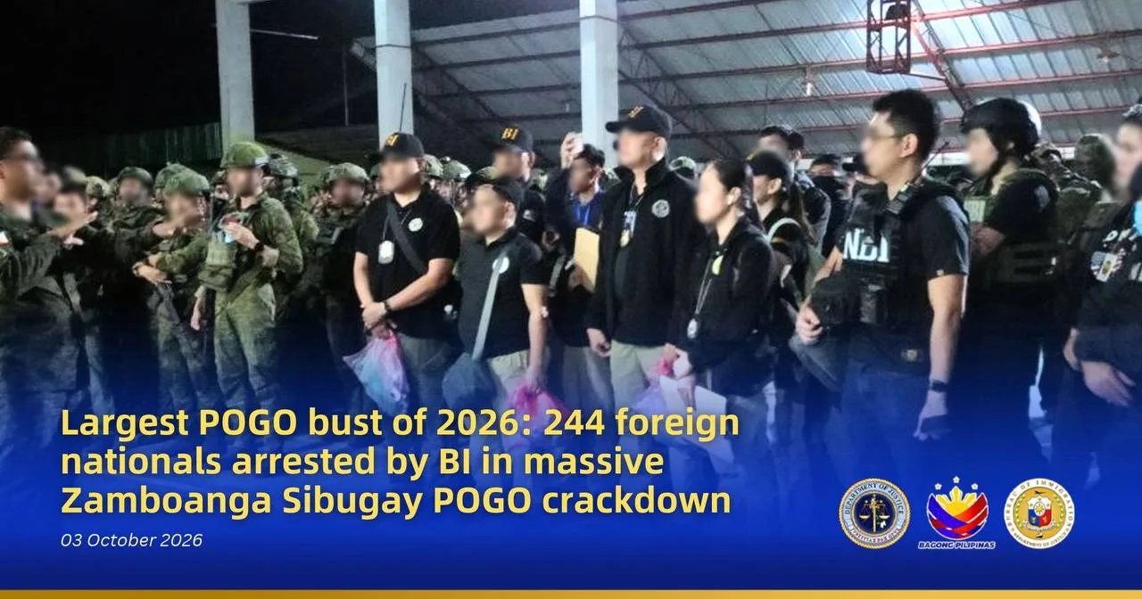 Philippine Bureau of Immigration, NBI and military personnel during the Zamboanga Sibugay POGO crackdown