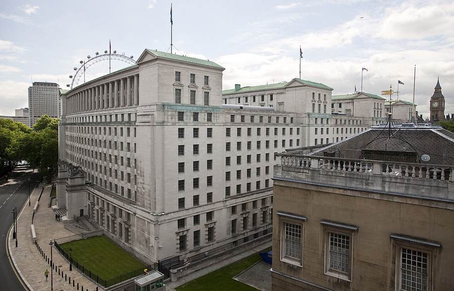 The Ministry of Defence Main Building in London, where questions over UK troops in Ukraine are answered
