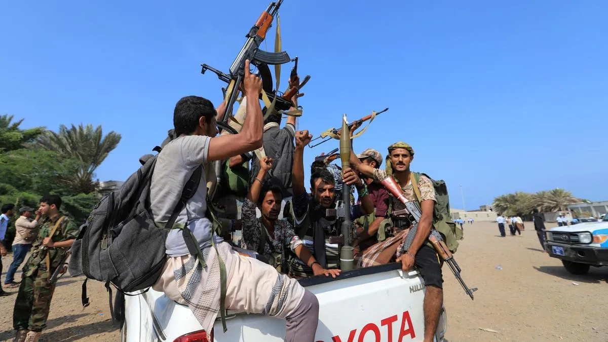 Houthi fighters in Yemen in a Reuters file image, context for the Yemen Houthi offensive in Taiz