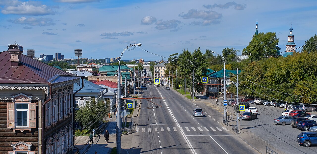 Sedova Street in Irkutsk as Russia denies the reported plague death near the Siberian city