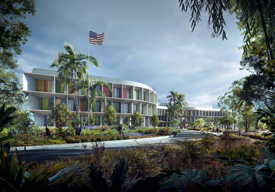 U.S. Embassy in Brasília after the United States suspended consular services across Brazil before the presidential election