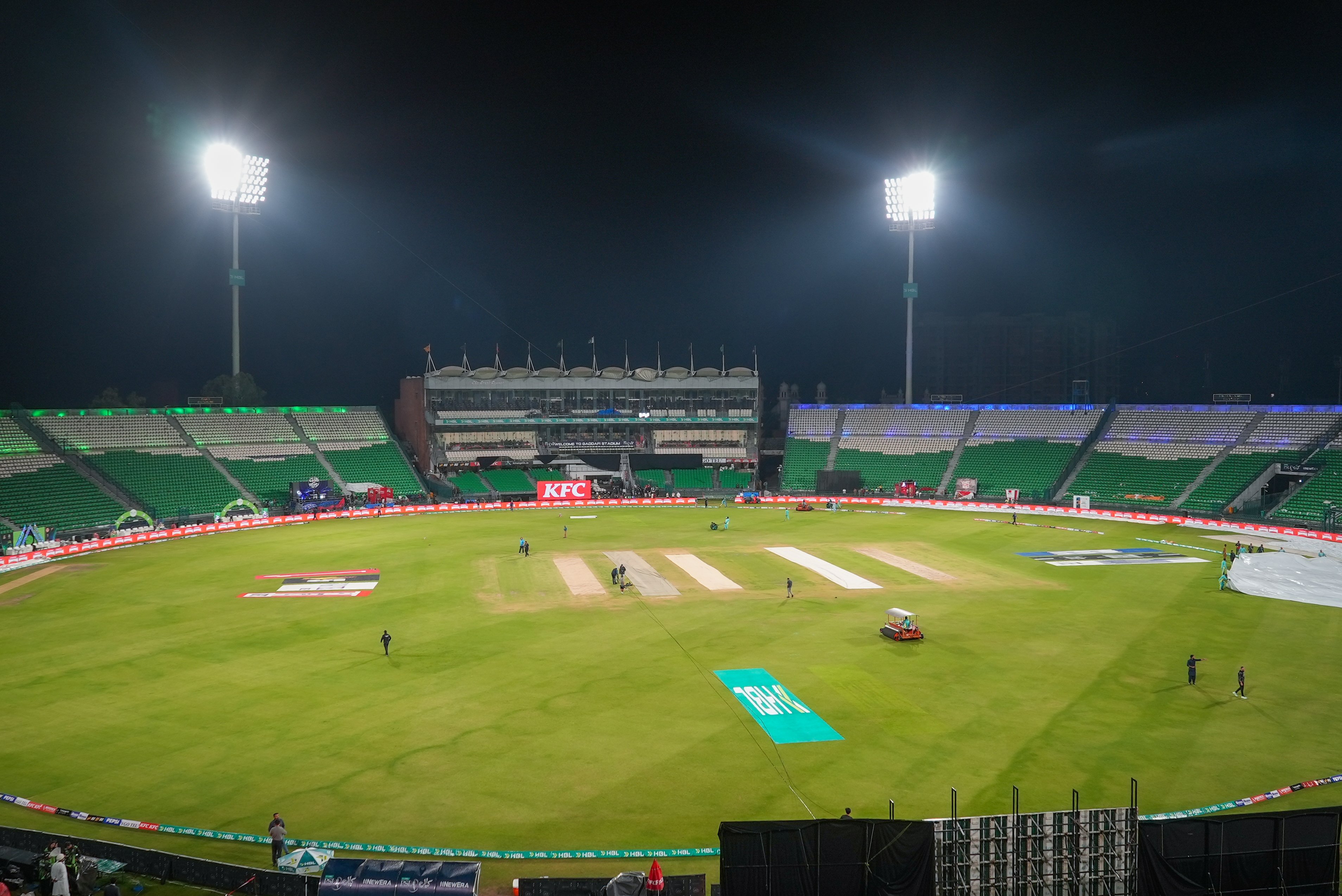 Pakistan vs England ODI result — Gaddafi Stadium in Lahore under floodlights, where Pakistan beat England by one wicket