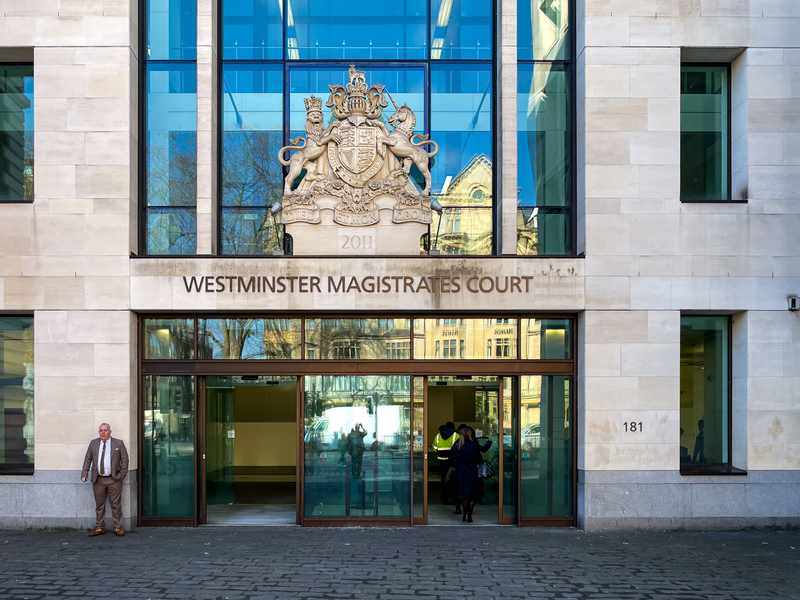 Westminster Magistrates’ Court in London, where Joshua Kerry is due to appear in the Nigel Farage terror plot case
