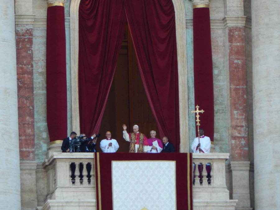 Pope Leo XIV waving from the loggia of St. Peter's Basilica in a 2025 file photograph, ahead of the Paris Mass that drew 800,000
