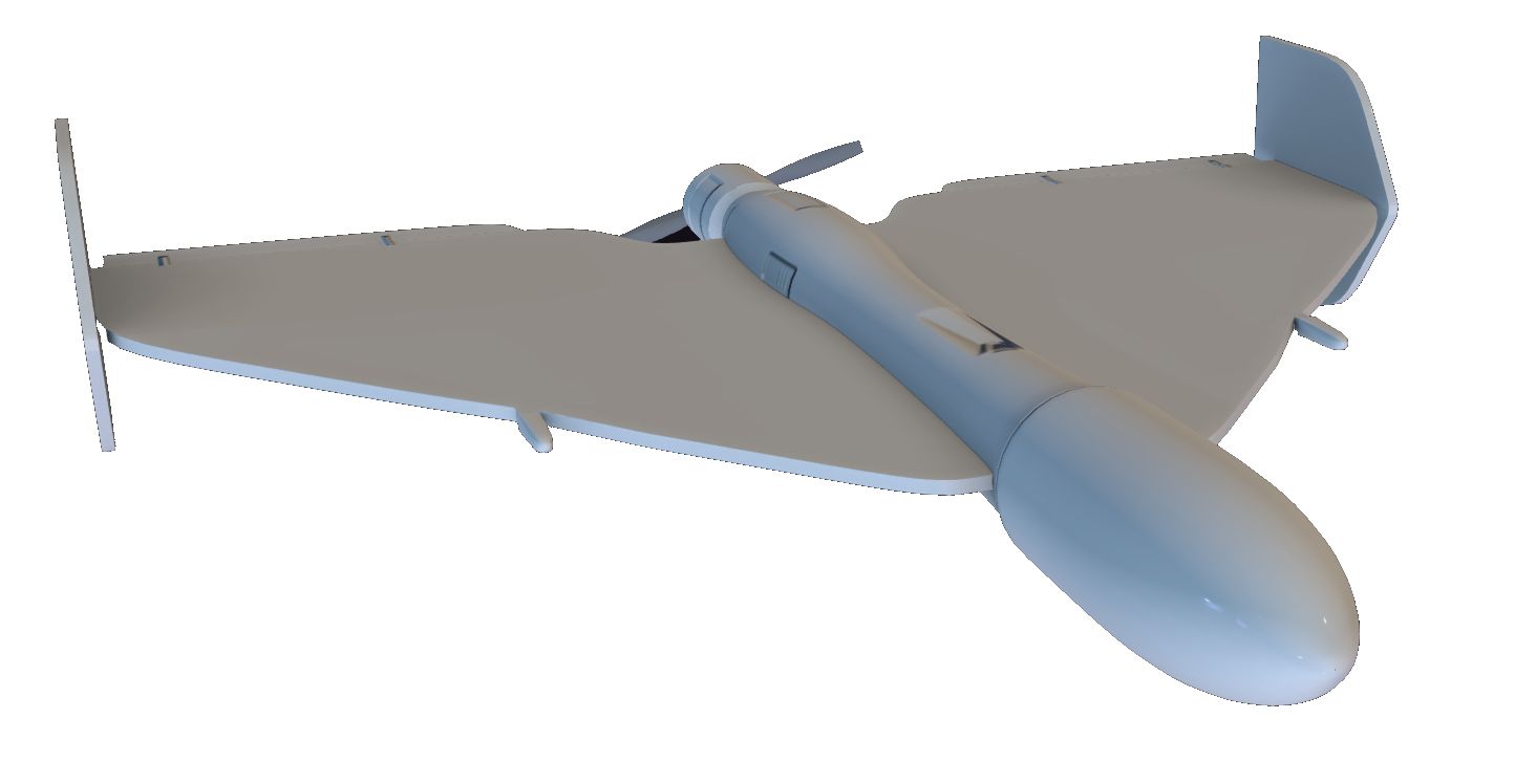 A rendering of the Shahed-136 one-way attack drone
