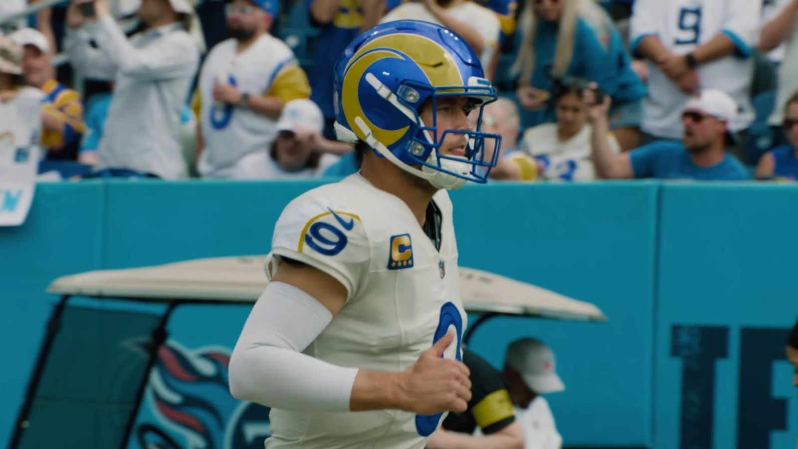 Matthew Stafford of the Los Angeles Rams — he set the NFL record with his 33rd career pick-six in the Rams' 30-26 loss to the Broncos