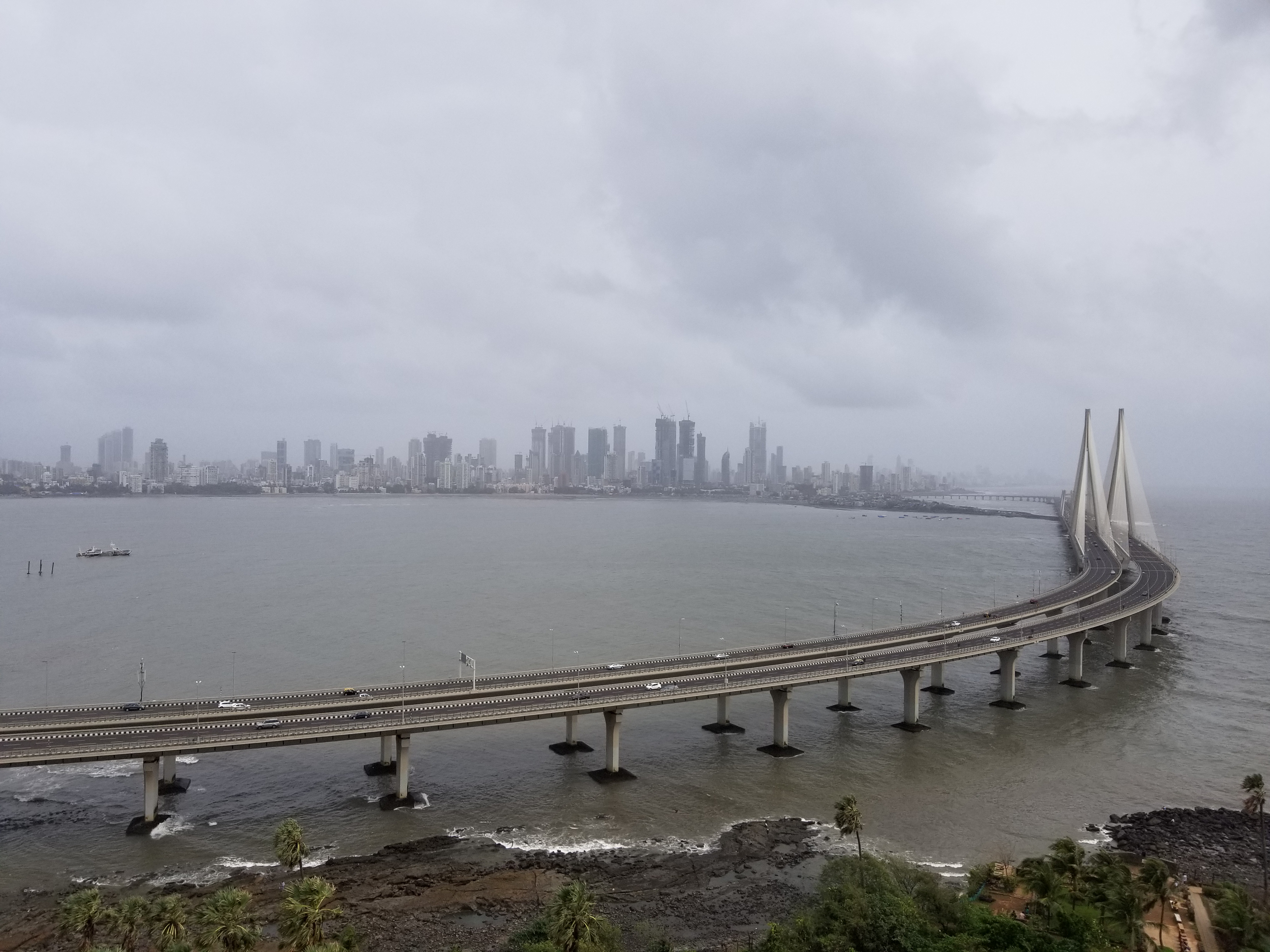 The Mumbai skyline across the Bandra-Worli Sea Link — file photograph