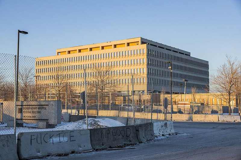 Bishop Henry Whipple Federal Building near Minneapolis during Operation Metro Surge immigration enforcement