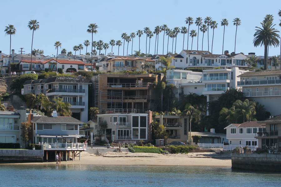 Beachfront luxury homes in Newport Beach, Orange County, California