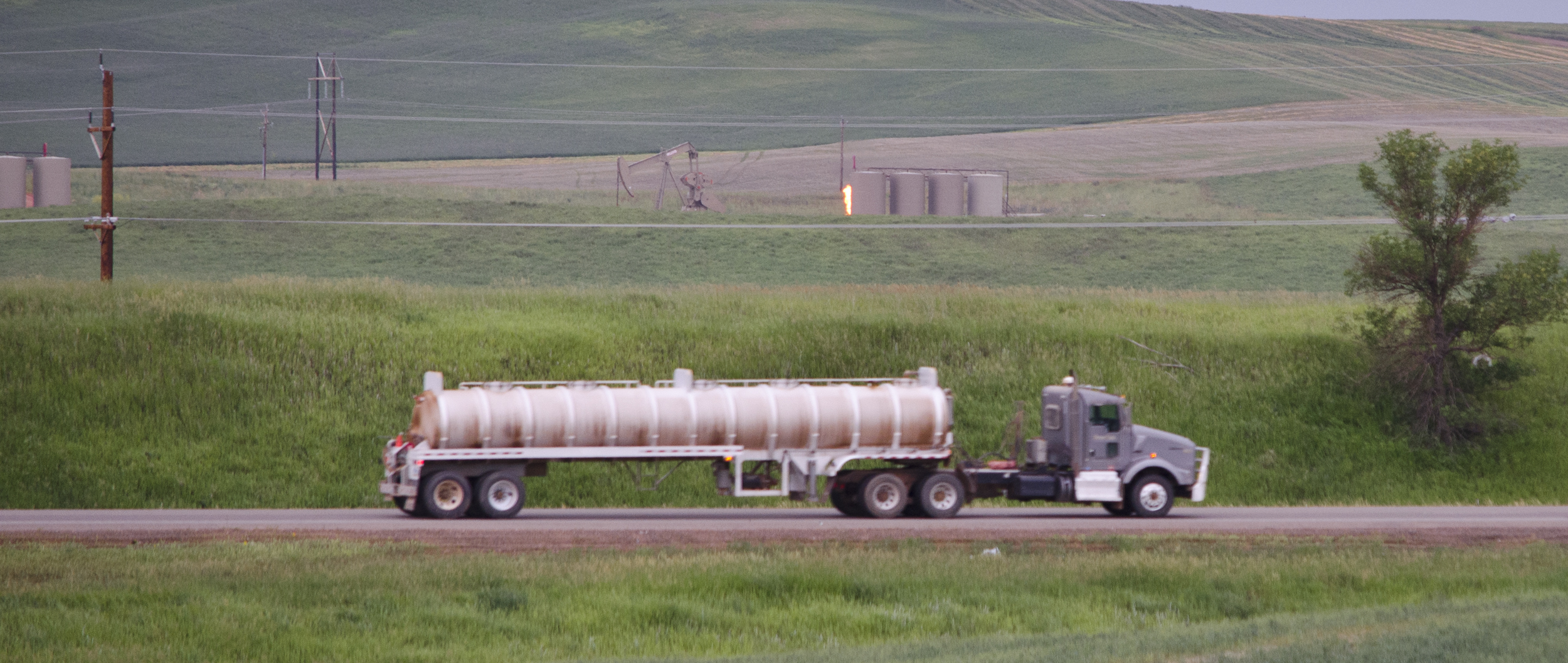 Oil truck in North Dakota during a period of high diesel prices