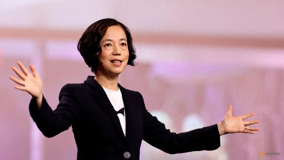 Fei-Fei Li, founder of World Labs, speaks onstage as AMD announces its spatial intelligence AI acquisition
