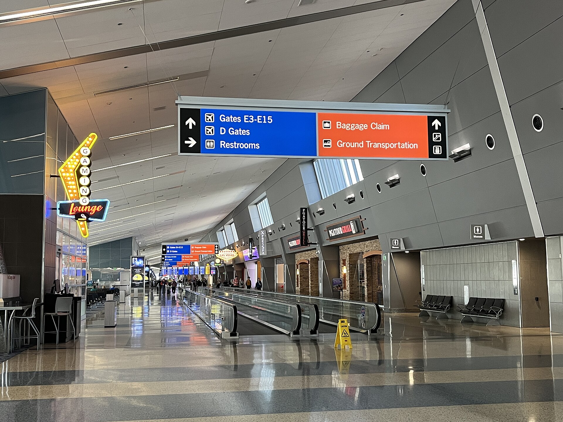 Harry Reid International Airport terminal in Las Vegas, where United flight 1681 returned after the hijack text scare