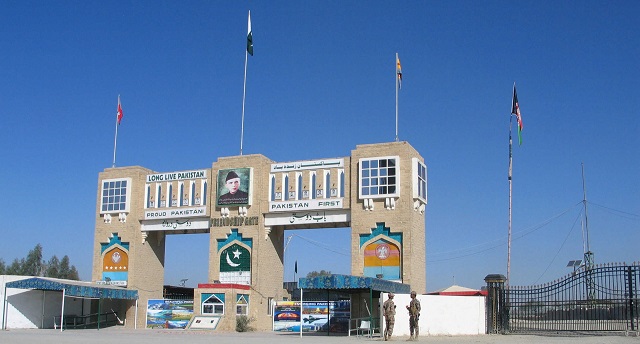 The Chaman border gate between Pakistan’s Balochistan province and Afghanistan, close to the disputed overnight Pakistan Afghanistan border clash in Balochistan