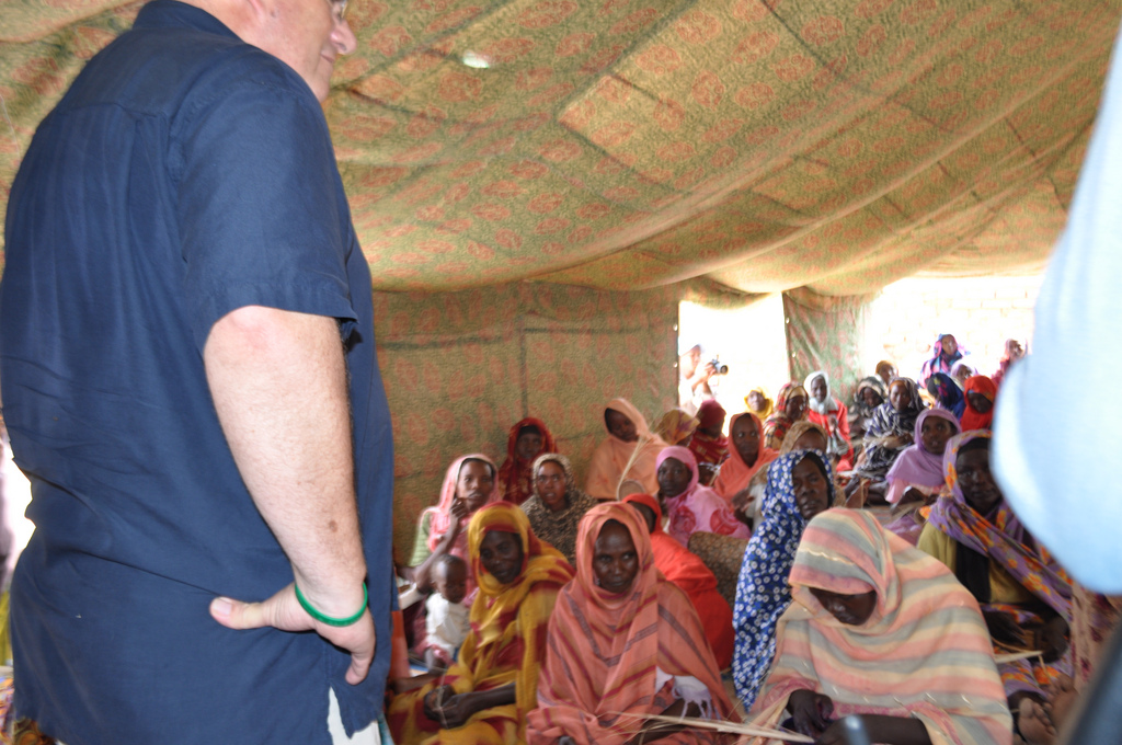 Women at the women's center in the Abu Shouk camp for displaced people in Darfur, Sudan