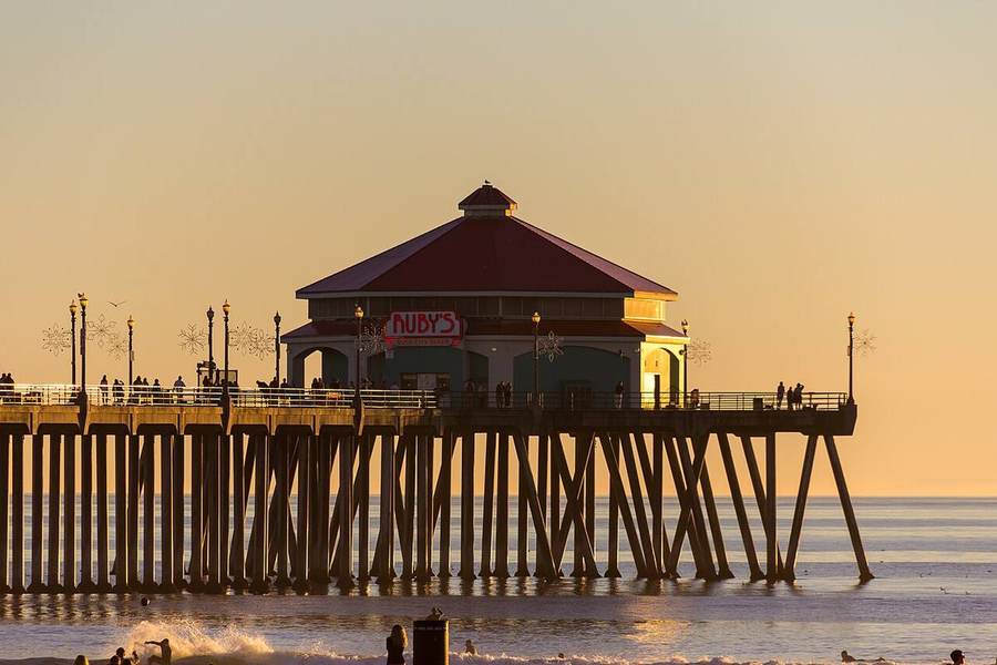 Ruby's diner at the end of the Huntington Beach Pier, Surf City's most famous landmark