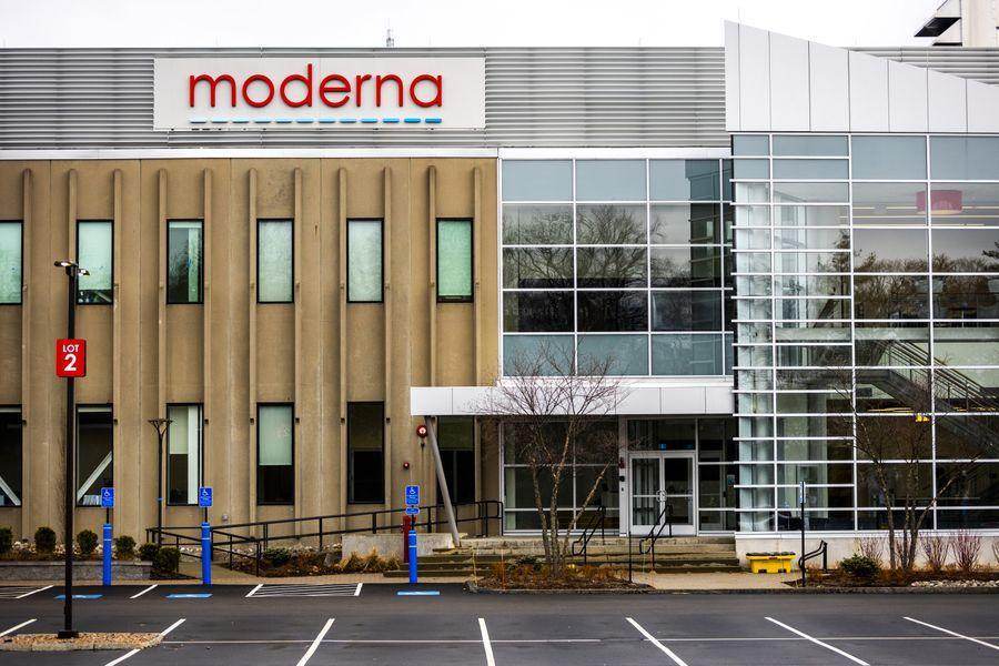 Moderna headquarters during coverage of Moderna cancer vaccine Phase 3 results