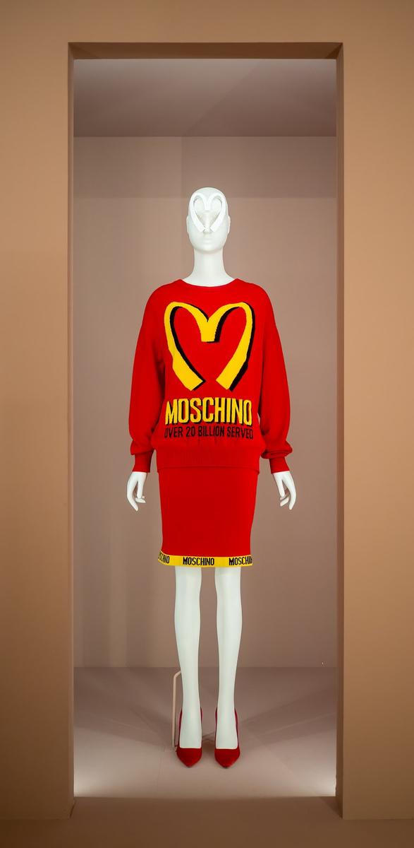 A Moschino ensemble displayed in the Metropolitan Museum of Art exhibition Camp Notes on Fashion