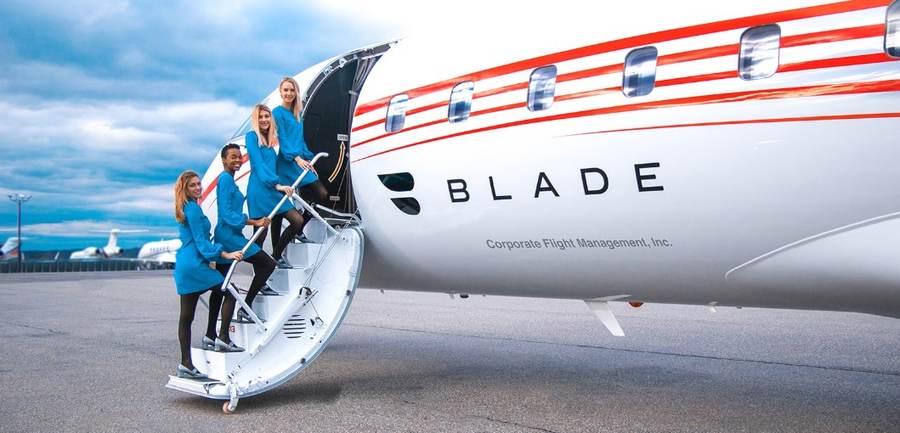 BladeOne semi-private jet cabin with low-density premium seating