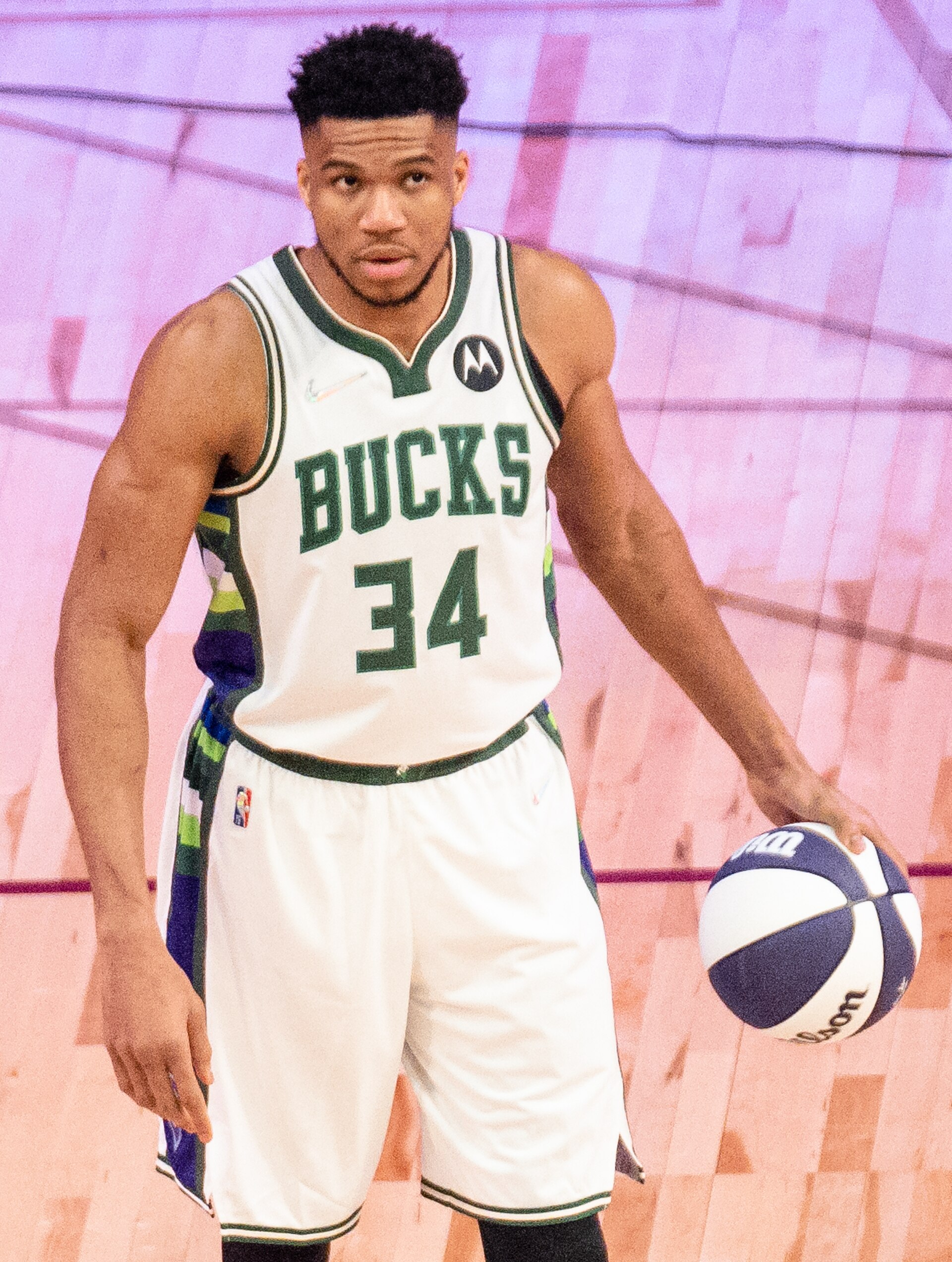 Giannis Antetokounmpo Heat debut — Antetokounmpo in his former Milwaukee Bucks uniform