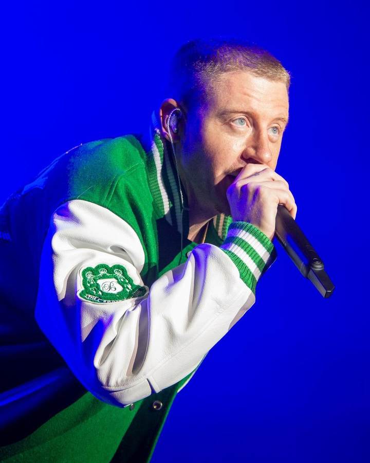 Macklemore performing at the Festival des Papillons de nuit in Normandy, 2022; in September 2026 he announced a 'Free Palestine Tour' after being dropped from Ed Sheeran's tour