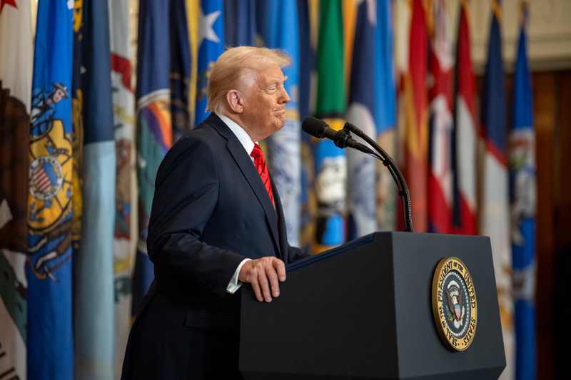 President Donald Trump at the White House before the Trump awards medals Elon Musk science ceremony