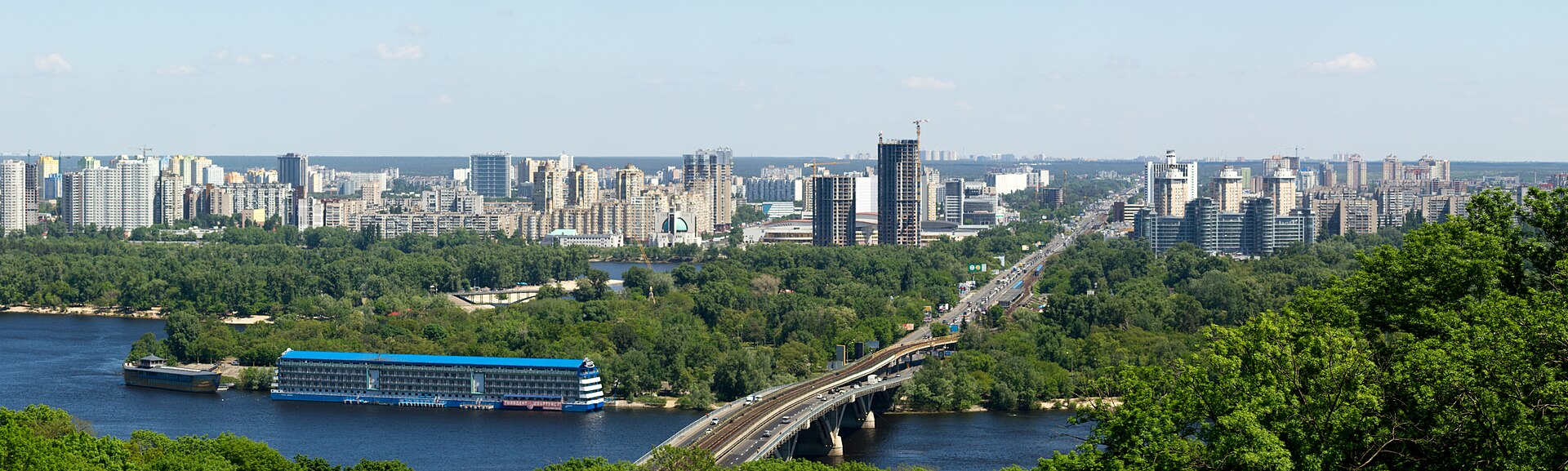 Kyiv left bank neighbourhoods across the Dnipro river — Kyiv ballistic missile strike