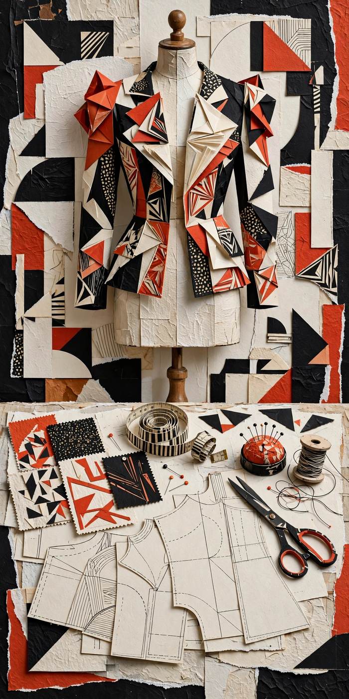 Real fashion garments arranged on a studio rail