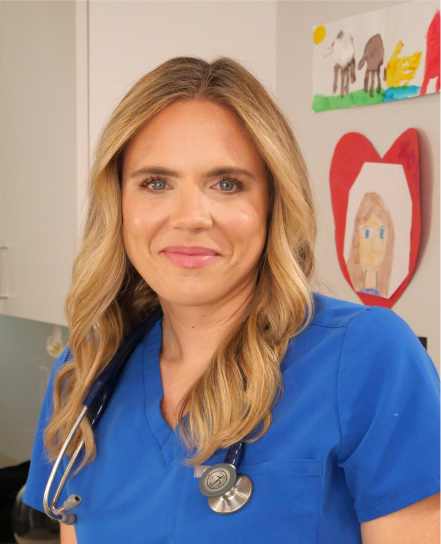 Dr. Annie Andrews in scrubs, campaign endorsement image