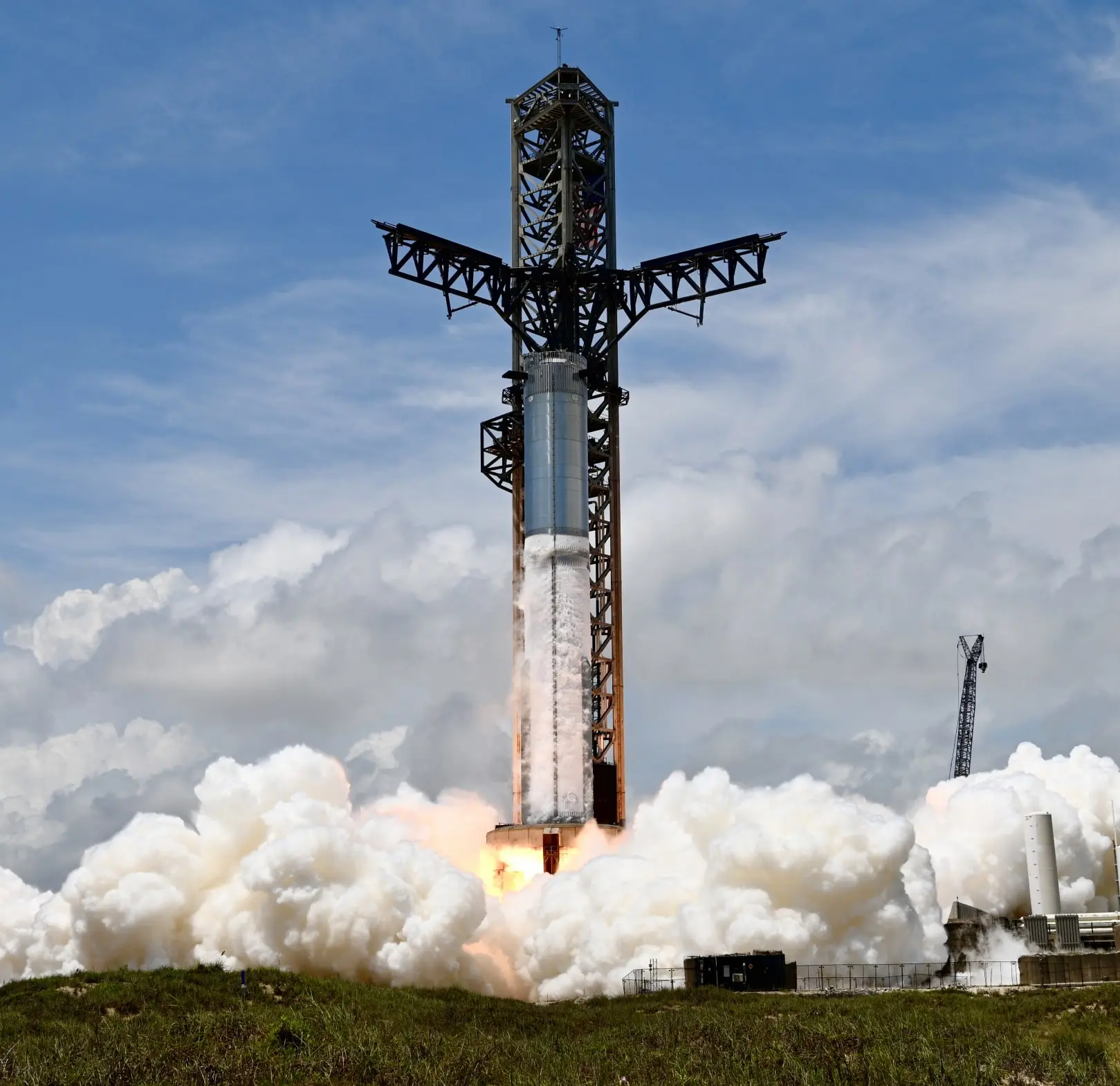 A Starship vehicle during a ground test