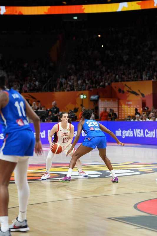 Caitlin Clark handles the ball for Team USA before the Indiana Fever exit interviews and 2027 roster decisions