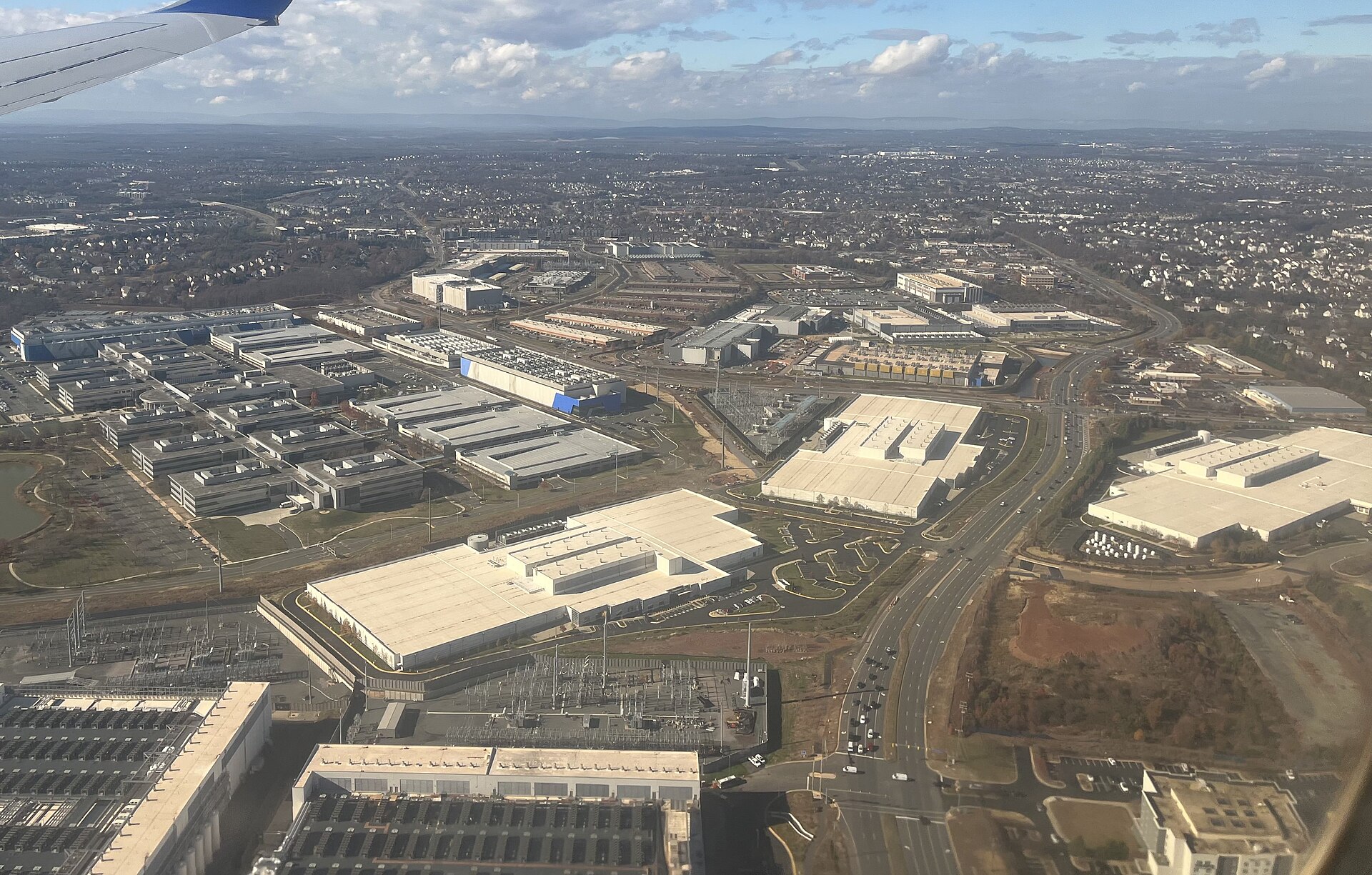 Data centres in Ashburn, Virginia — the computing infrastructure behind Anthropic's $9 billion first-half spending