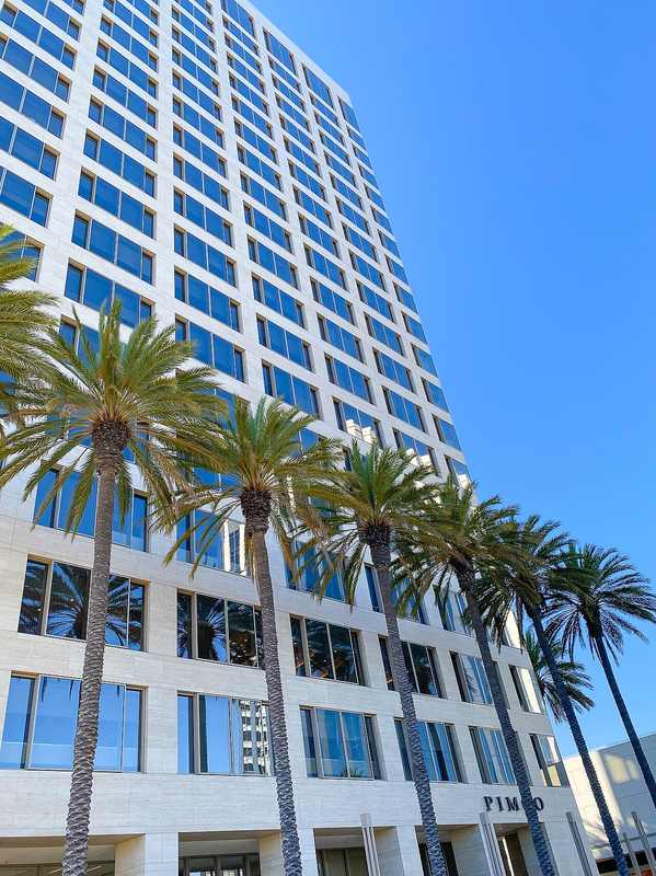 Pimco headquarters in Newport Beach; the bond manager is among lenders discussing the SpaceX Nvidia chip financing