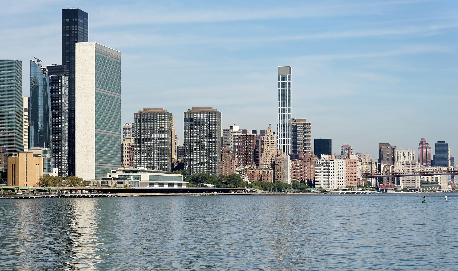 United Nations headquarters in New York seen across the East River, where the commission presented its Ukraine report to the General Assembly
